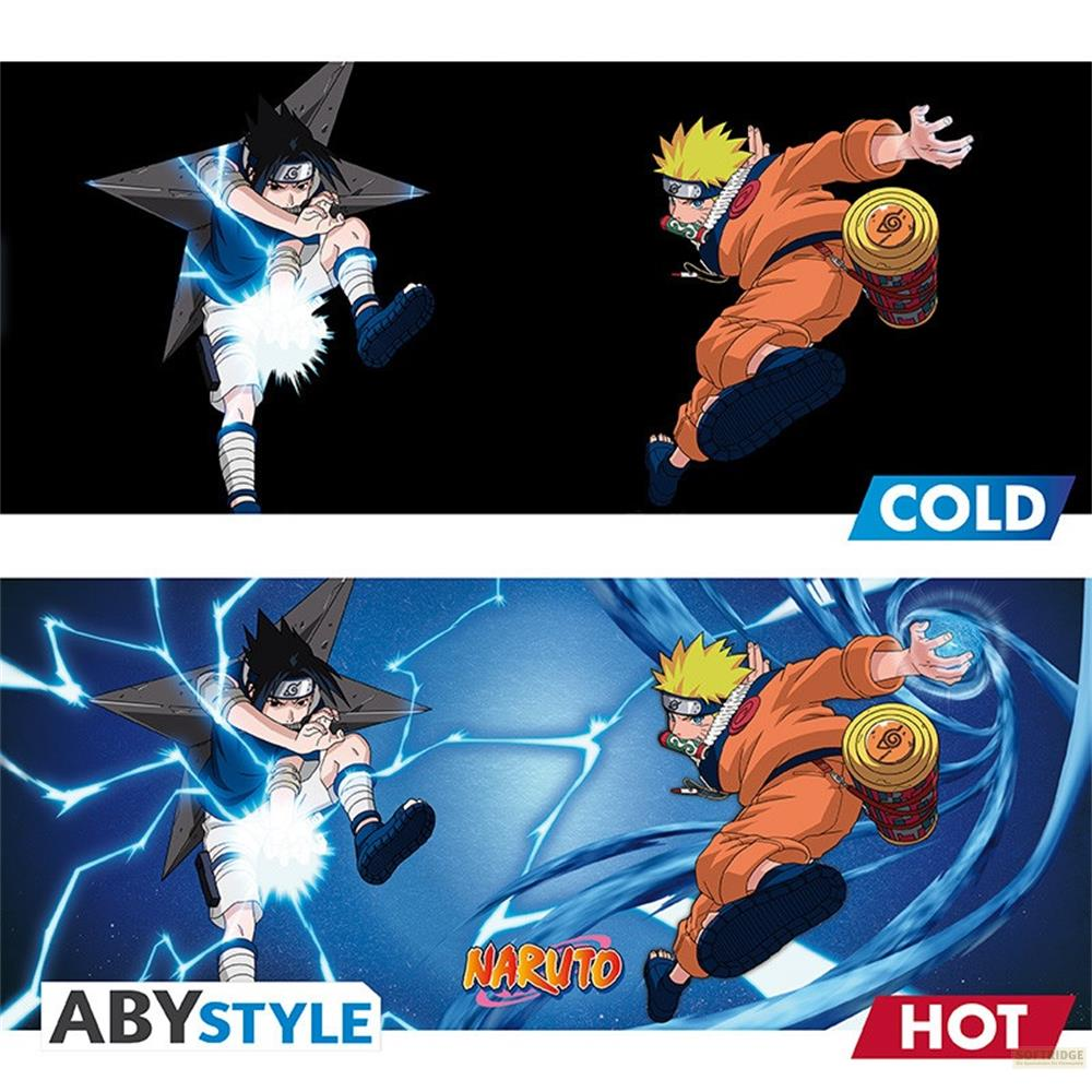 Naruto und Sasuke im Vergleich: Kalt vs. Heiß. Anime-Charaktere in Aktion.