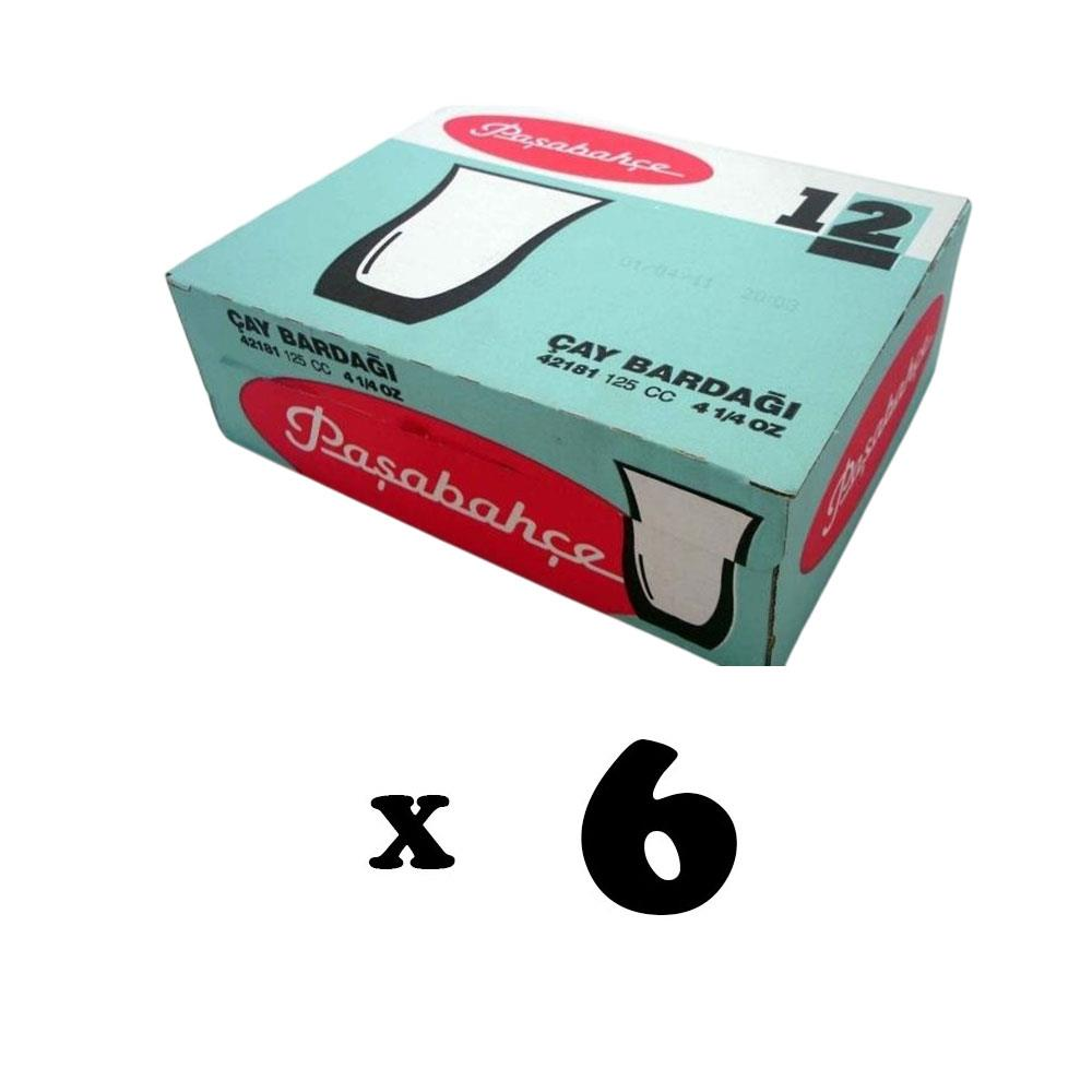 Türk çay bardağı kutusu, Paşabahçe markalı, 12'li paket.