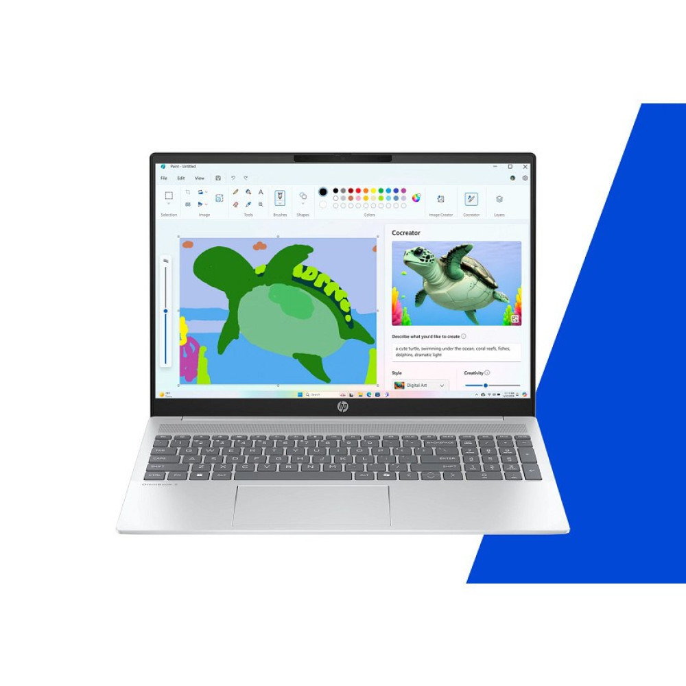 Laptop wyświetlający cyfrowy obraz żółwia w oceanie na ekranie.