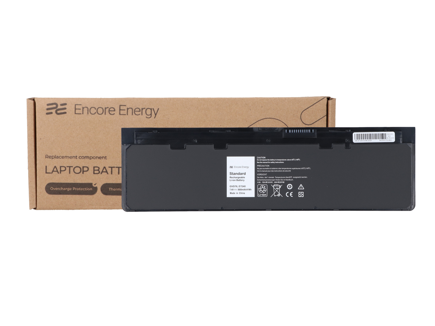 Akumulator do laptopa Encore Energy i jego opakowanie.