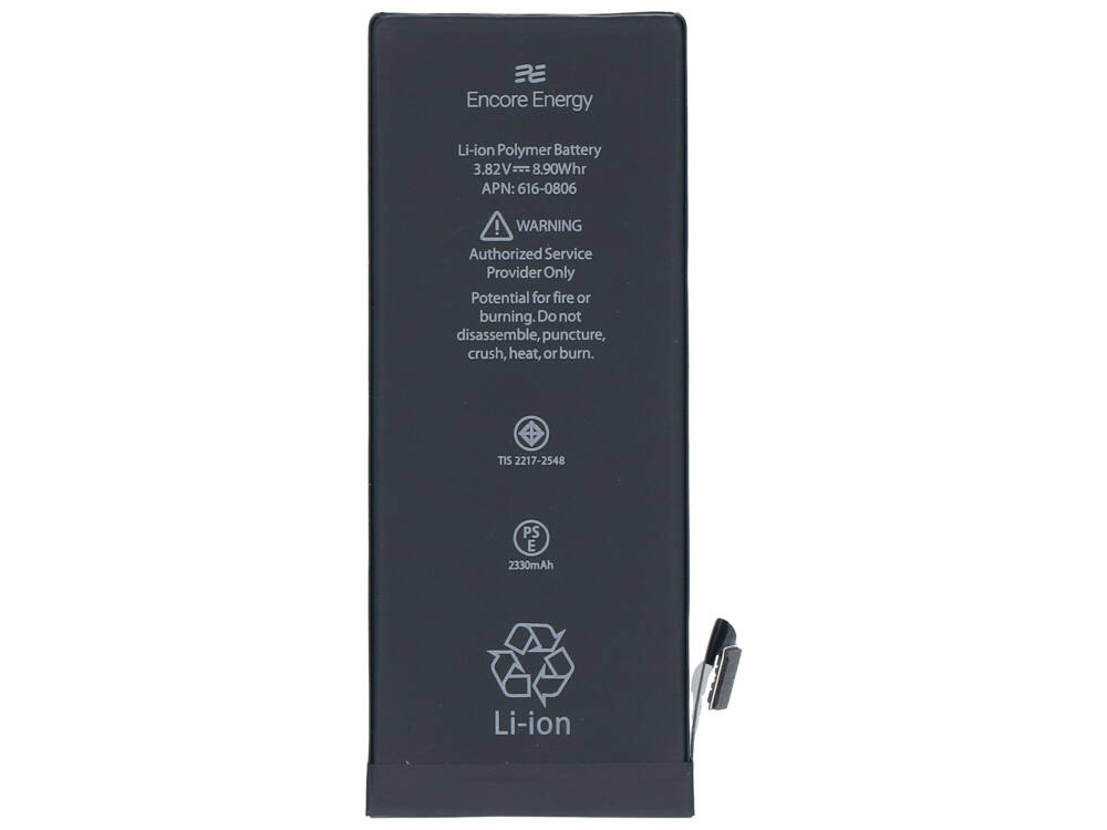 Czarna bateria litowo-jonowa z napisem: Encore Energy, 3.82V, 8.90Whr, APN: 616-0806.
