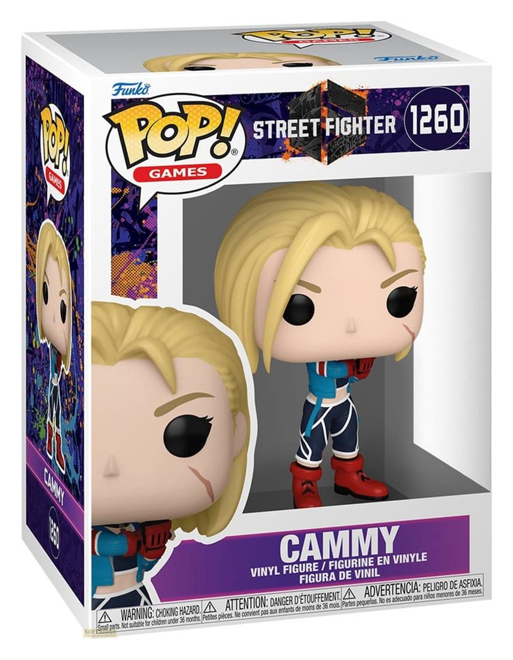 Funko Pop! Vinyl Figur von Cammy aus Street Fighter in der Box.