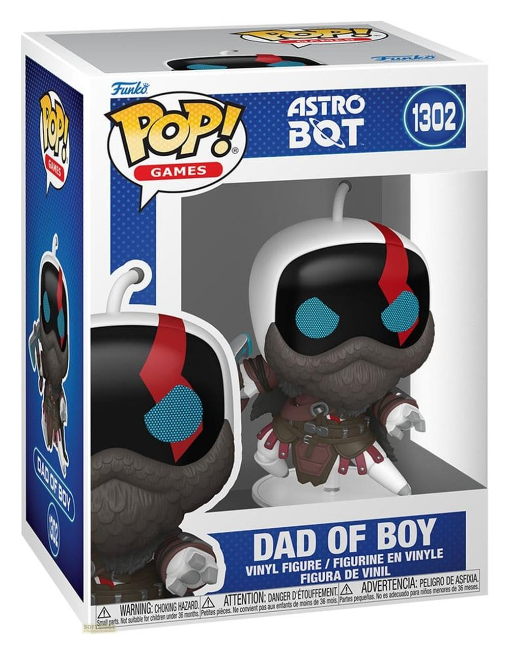 Funko Pop! Vinyl Figur von Astro Bot, 'Dad of Boy' 1302, im Karton.