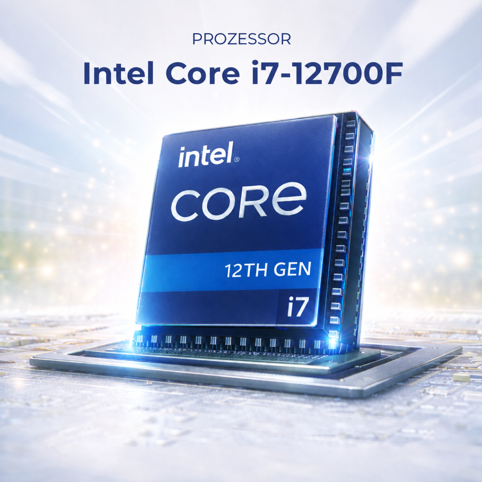 Intel Core i7 Prozessor der 12. Generation auf einer Platine.