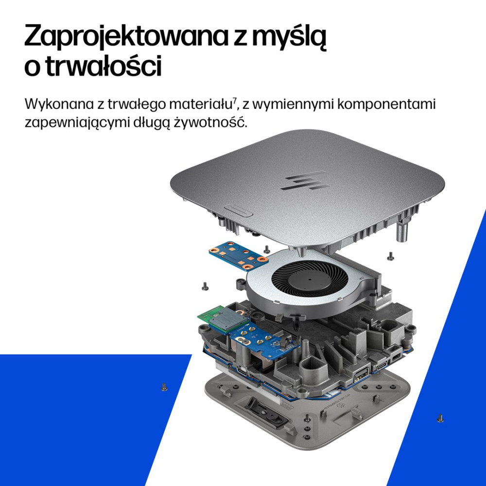 Un computer argentato è smontato per mostrare i suoi componenti interni.