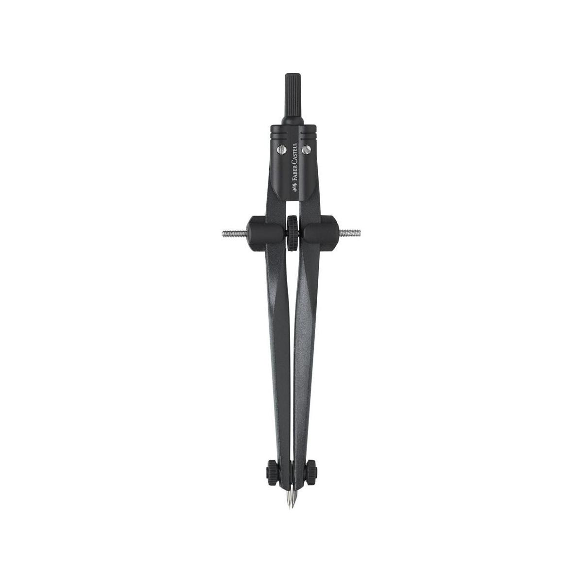 Un compás Faber-Castell negro con espaciado ajustable
