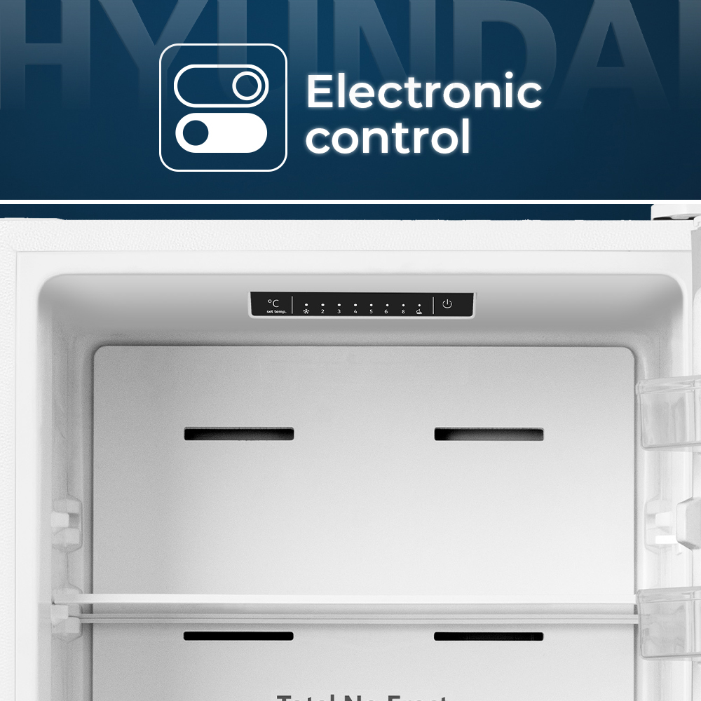 Una pantalla de refrigerador con control de temperatura e icono de encendido.