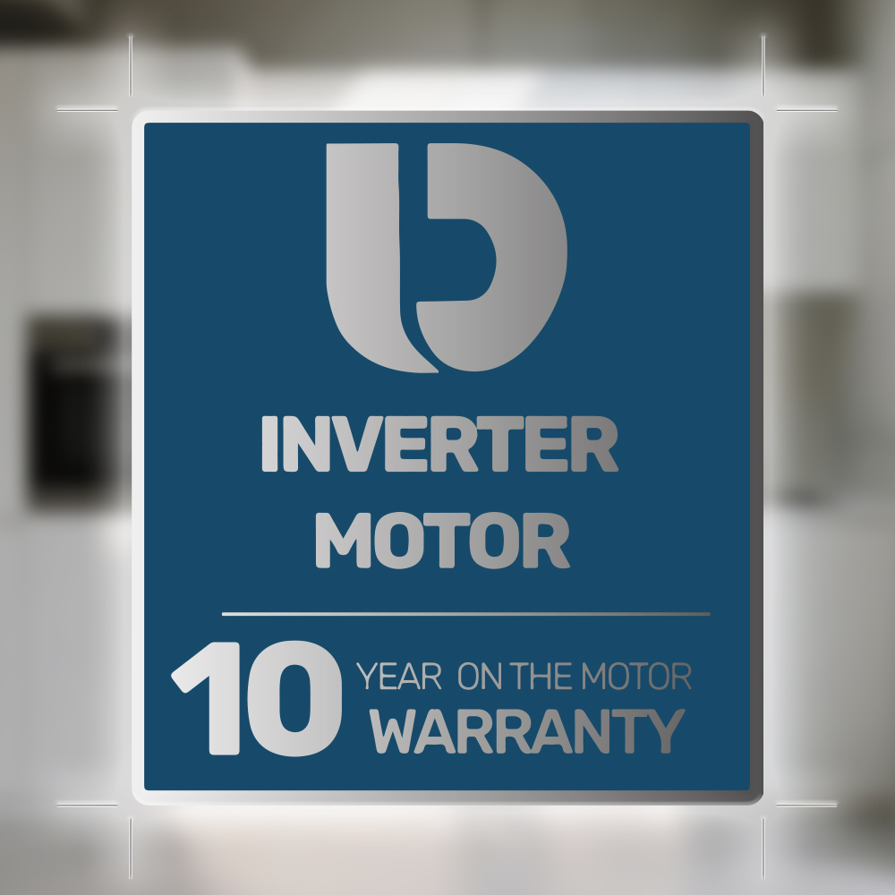 Logo con 'Motor Inverter' y '10 años de garantía en el motor'
