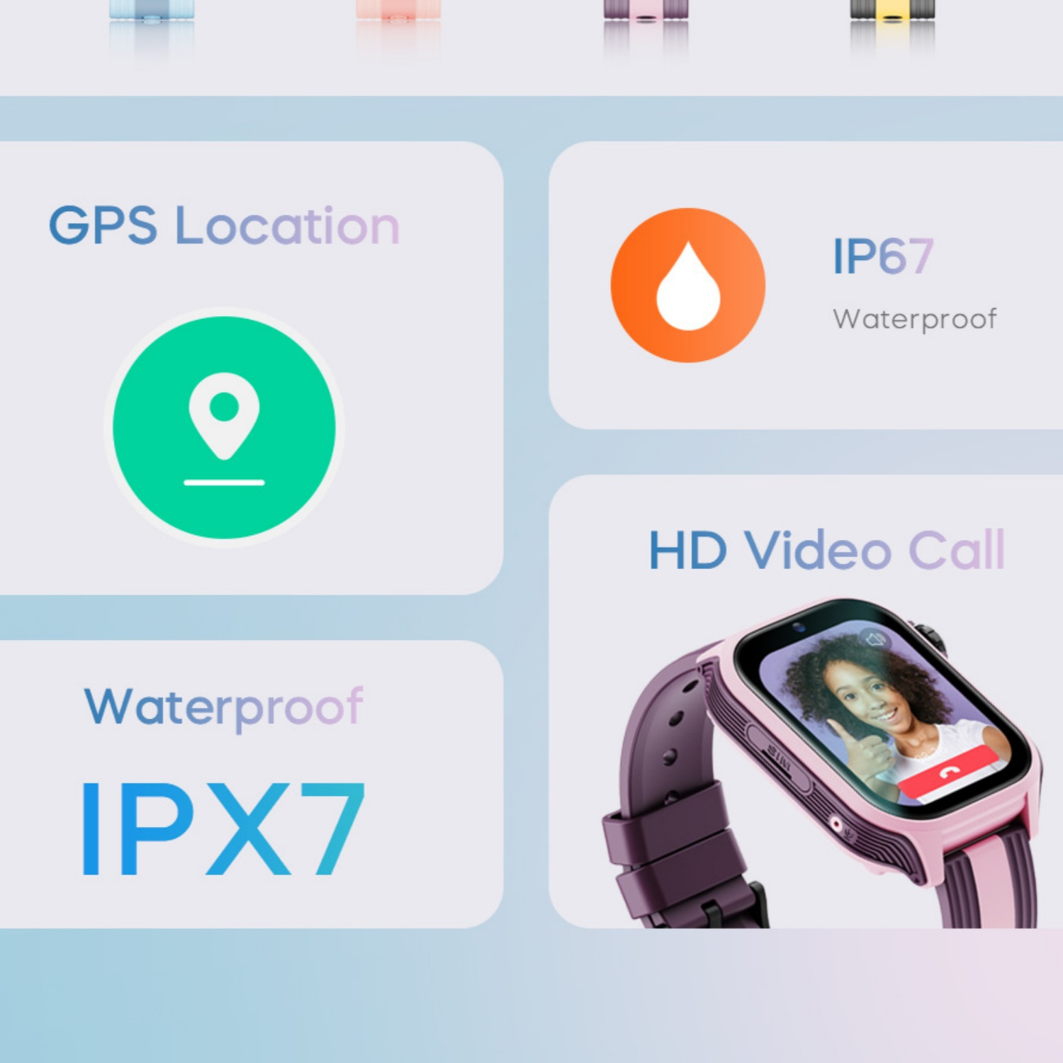 Eine Smartwatch mit GPS, IP67 und HD-Videoanruf-Funktionen.