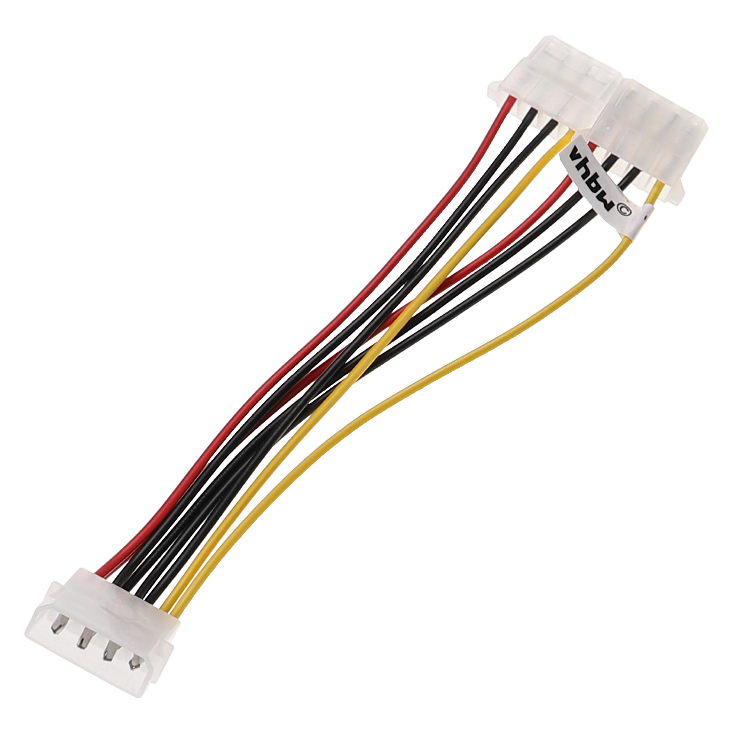 Ein Adapterkabel mit weißen Steckern und roten, schwarzen und gelben Kabeln.
