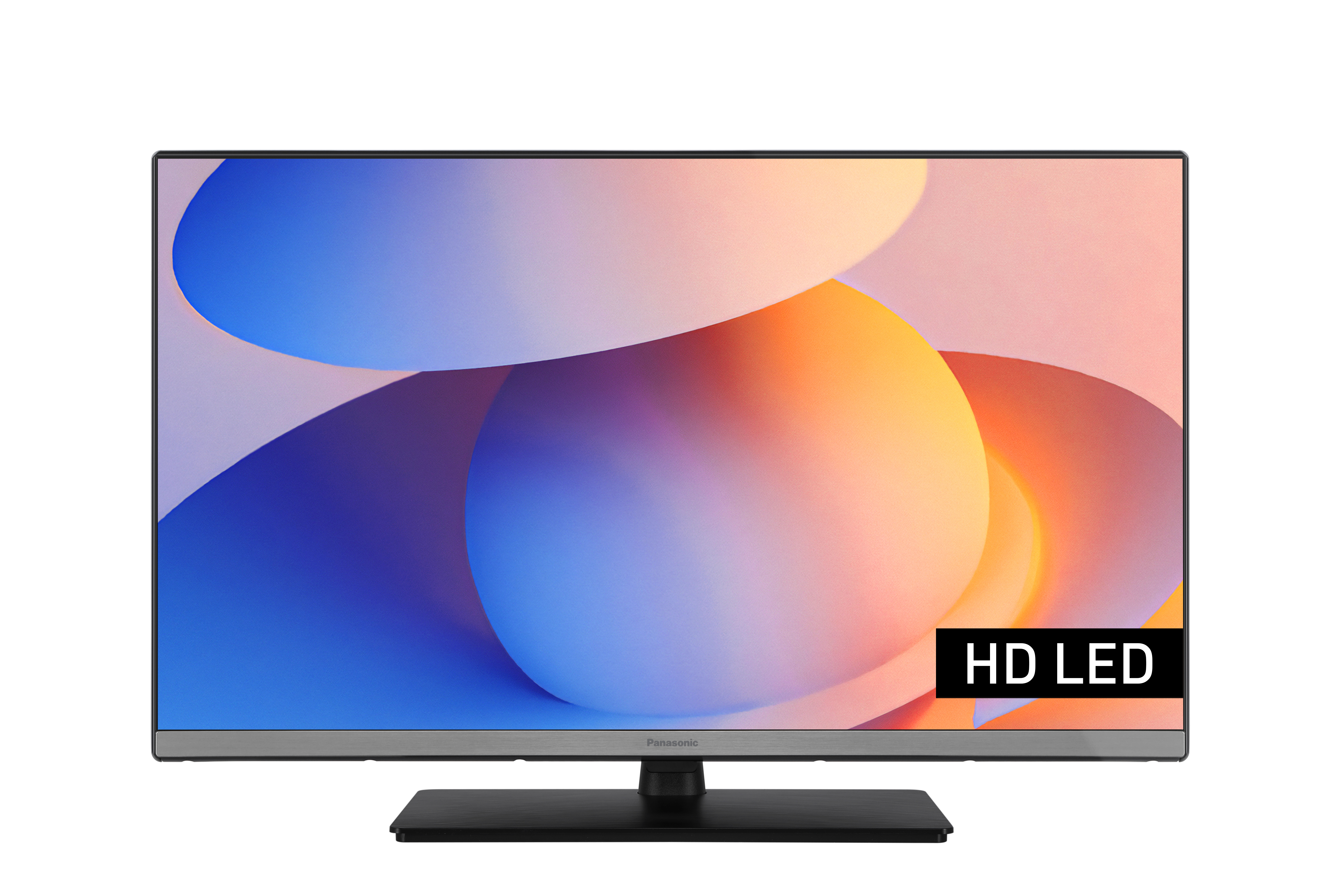 Ein Panasonic HD LED Fernseher mit abstraktem Hintergrund.