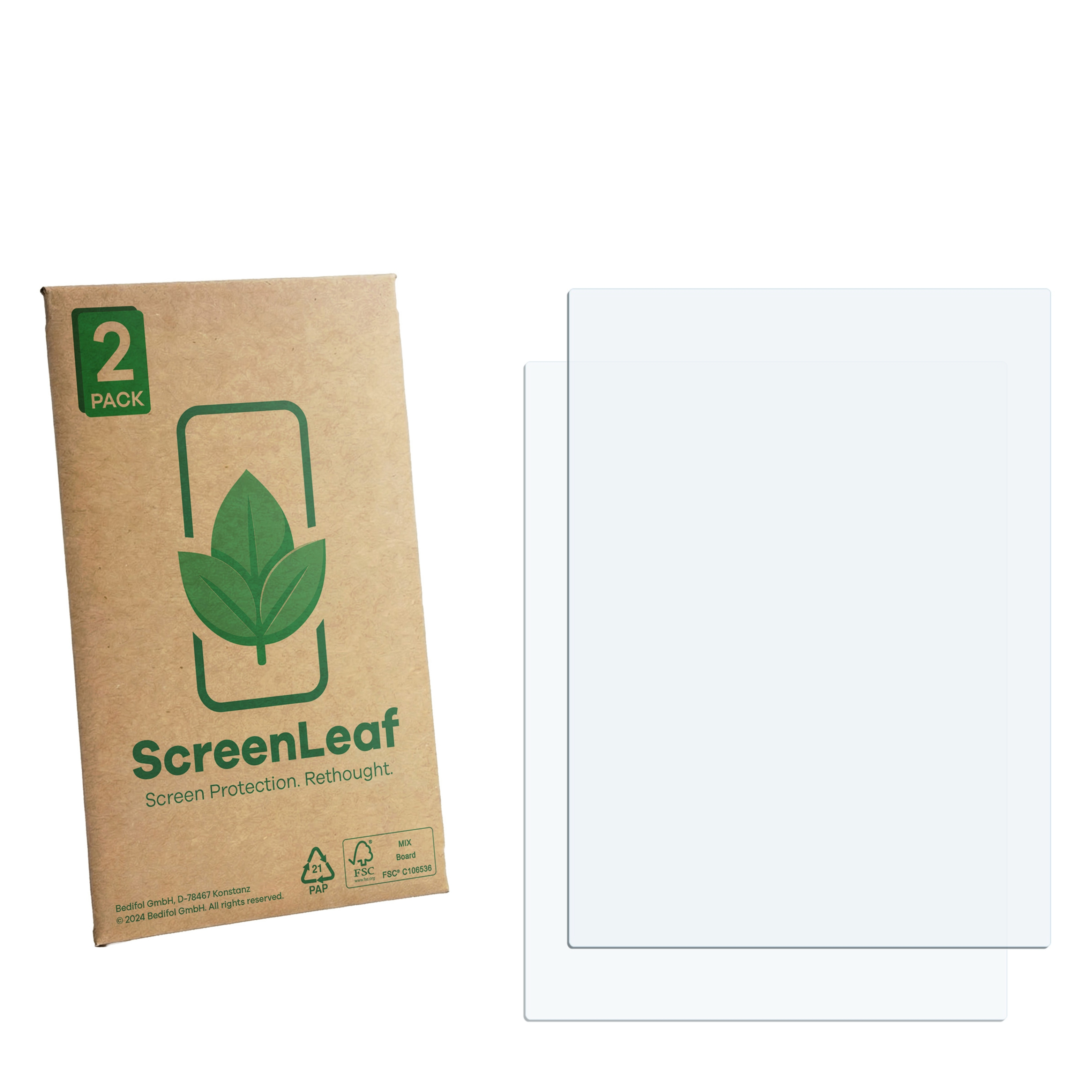 Braune Verpackung mit zwei Displayschutzfolien aus Glas.
