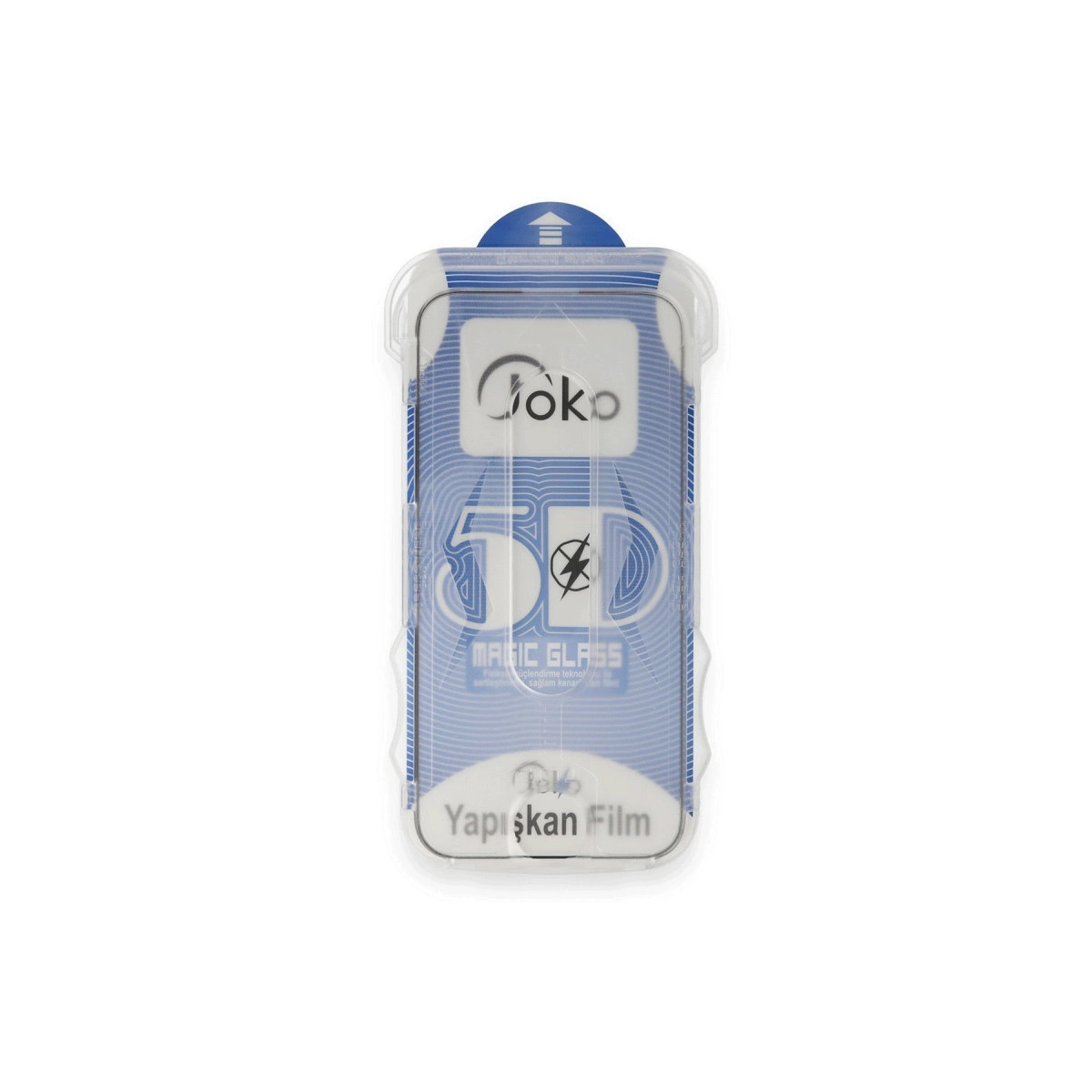 Jōko logosu ve Türkçe yazılı 5D Magic Glass ekran koruyucu ambalajı.