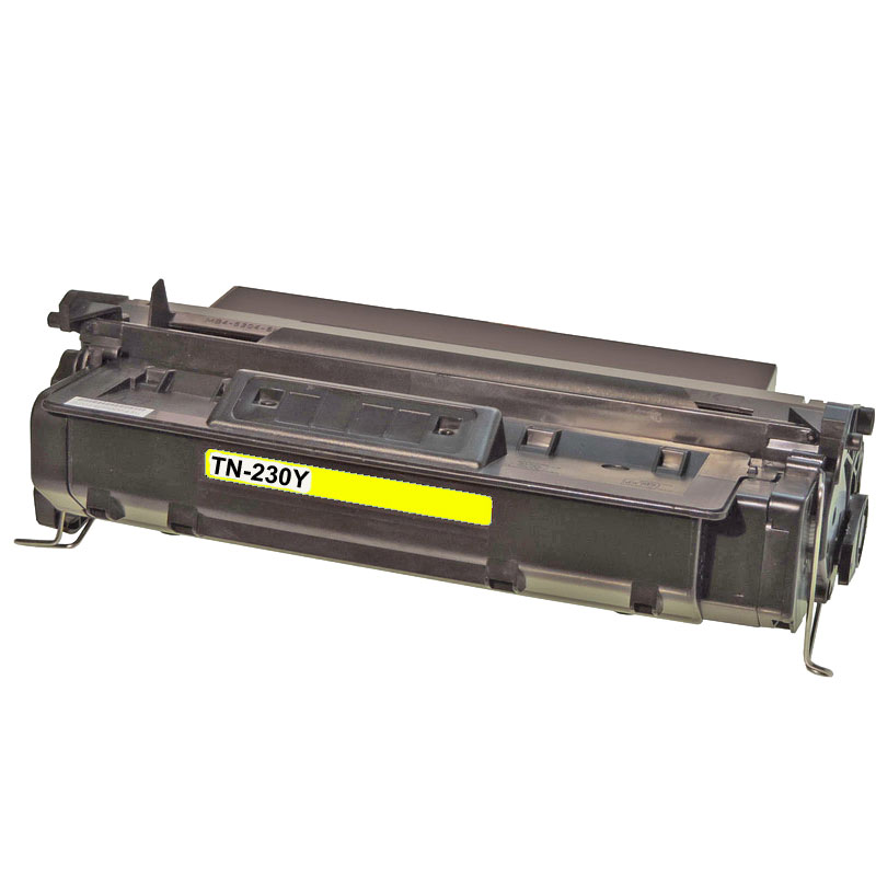 Ein schwarzer Toner, Modell TN-230Y, auf weißem Hintergrund.