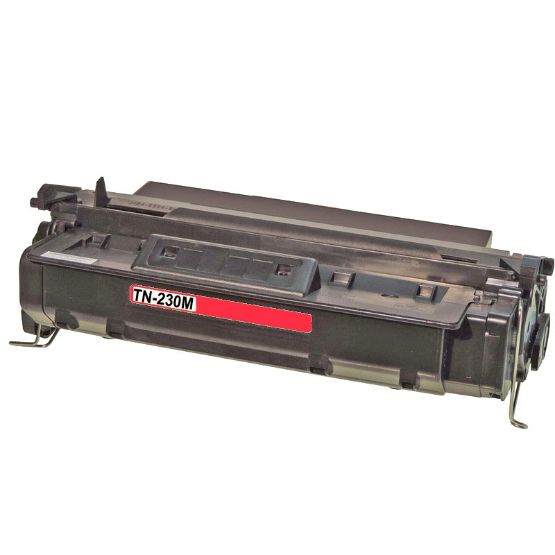 Schwarzer Tonerpatronen-Modell TN-230M mit rotem Etikett.