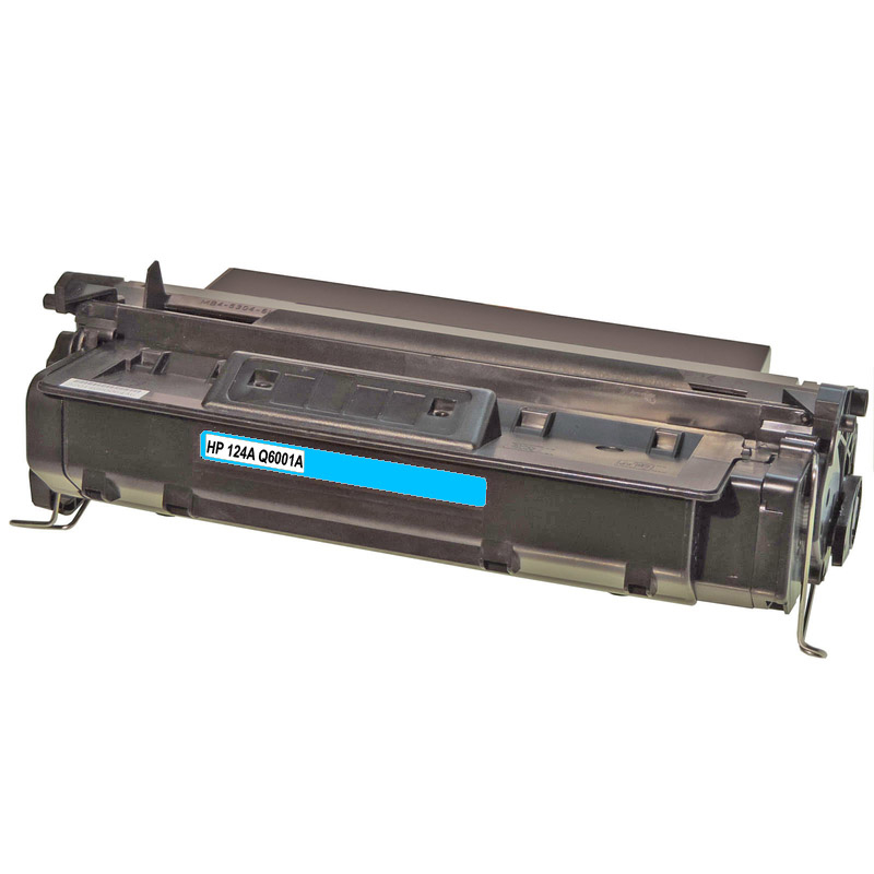 Ein schwarzer Toner für HP Drucker mit der Bezeichnung HP 124A Q6001A.