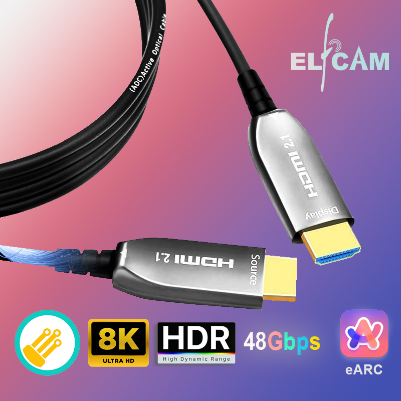 HDMI 2.1 Kabel mit 8K, HDR, 48Gbps und eARC. Quelle und Display Anschlüsse.