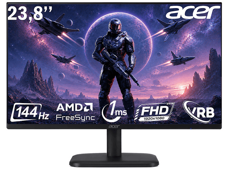 ACER KA242YP0bi 144 Hz FreeSync VA UM.QX2EE.034 23,8 inç Full-HD 1 ms 75 Hz Monitör Siyah
