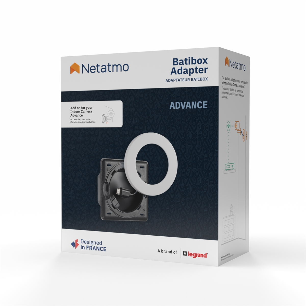 Confezione adattatore Netatmo Batibox per telecamera interna Advance.