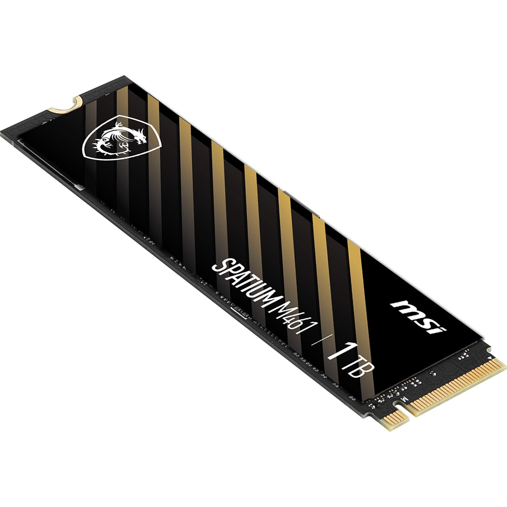 Dysk SSD MSI SPATIUM M461 1TB w formacie M.2, czarno-złoty.