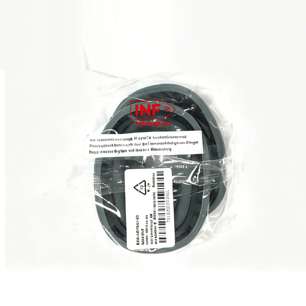 Zwei schwarze Lautsprechermembranen in Plastik eingepackt.