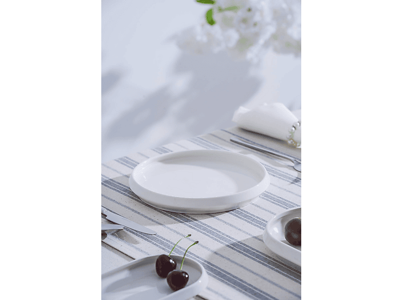 ACAR JEA-07395 Rumi 4 Adet Porselen Yuvarlak 20 cm Servis Tabağı