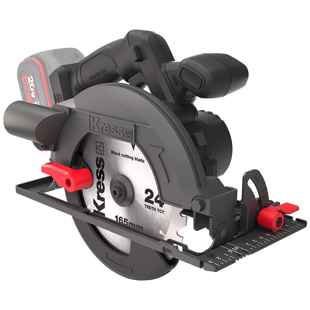 165mm ahşap bıçaklı, 24 dişli, 20V akülü dairesel testere.