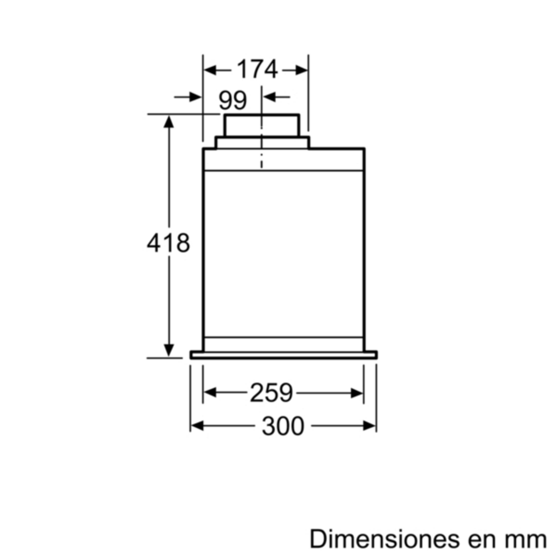 Dibujo técnico de un cilindro con dimensiones en mm.
