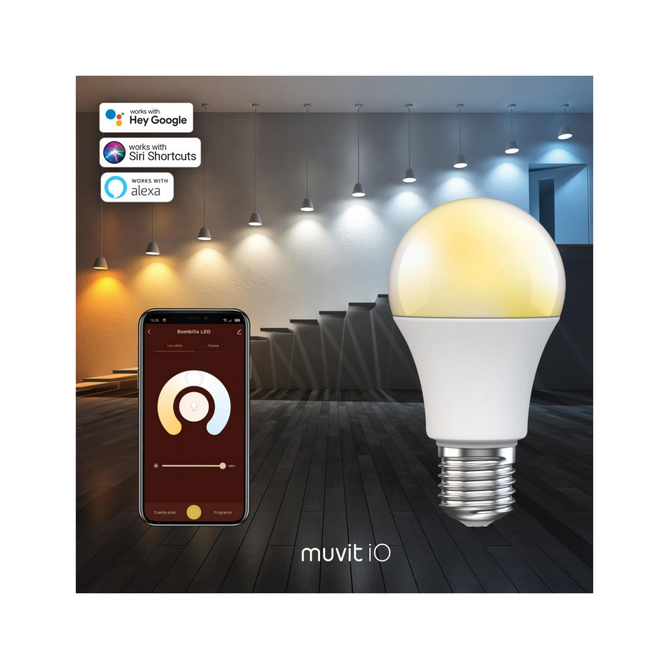 Eine smarte LED-Lampe mit App-Steuerung und Sprachassistenten-Kompatibilität.