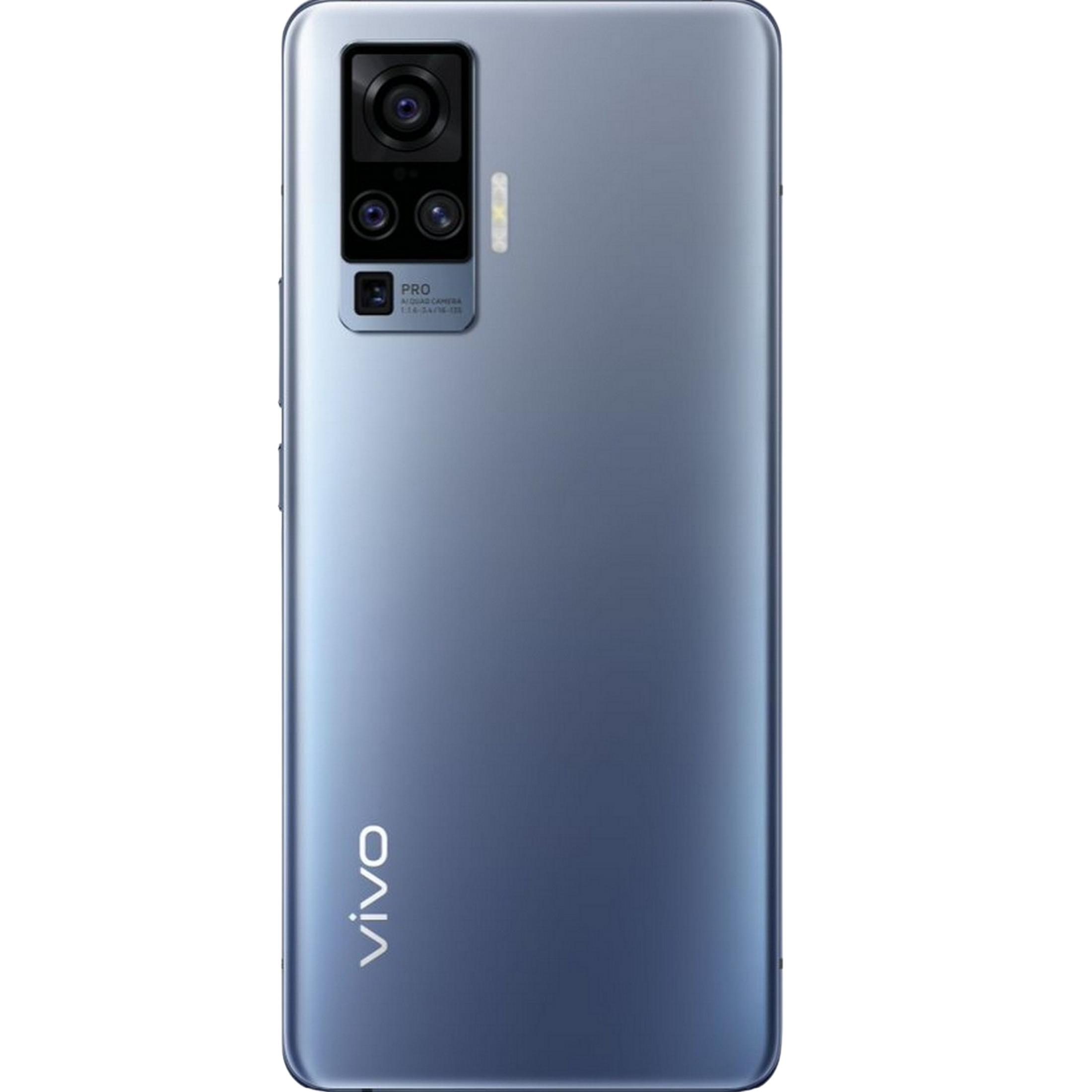 Rückseite eines blauen Vivo-Smartphones mit vier Kameras und Blitz.