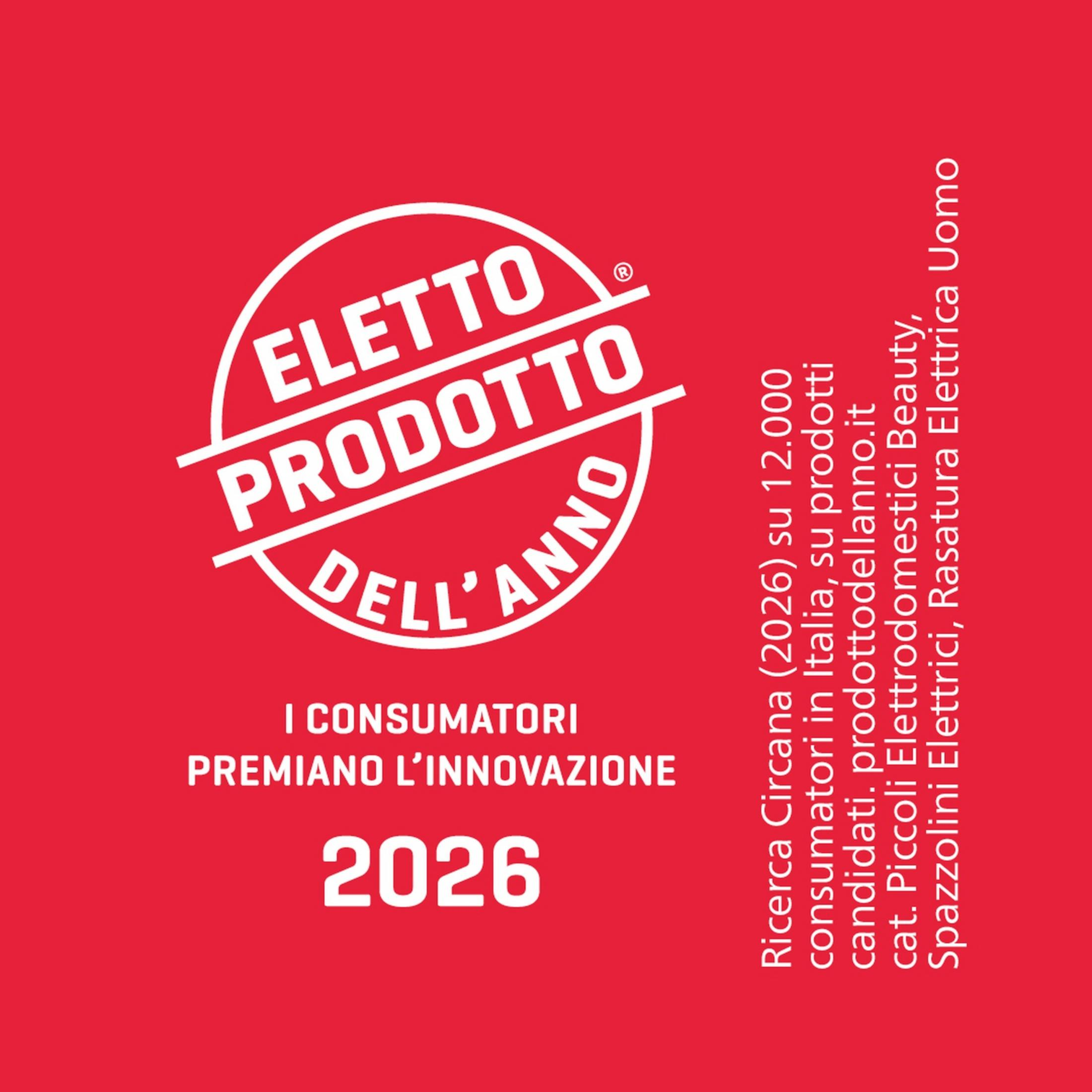 Roter Hintergrund mit weißer Schrift: "Gewähltes Produkt des Jahres 2026".