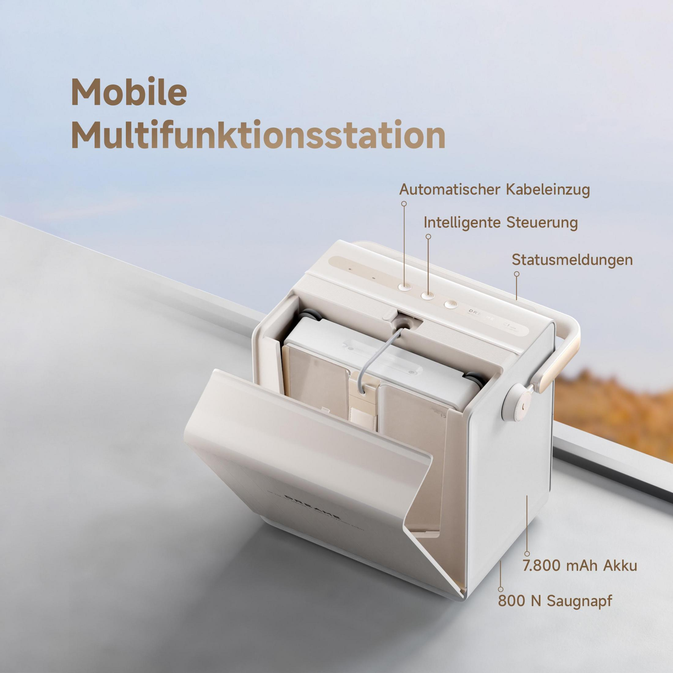 Mobile Multifunktionsstation mit 7800 mAh Akku und 800 N Saugnapf.