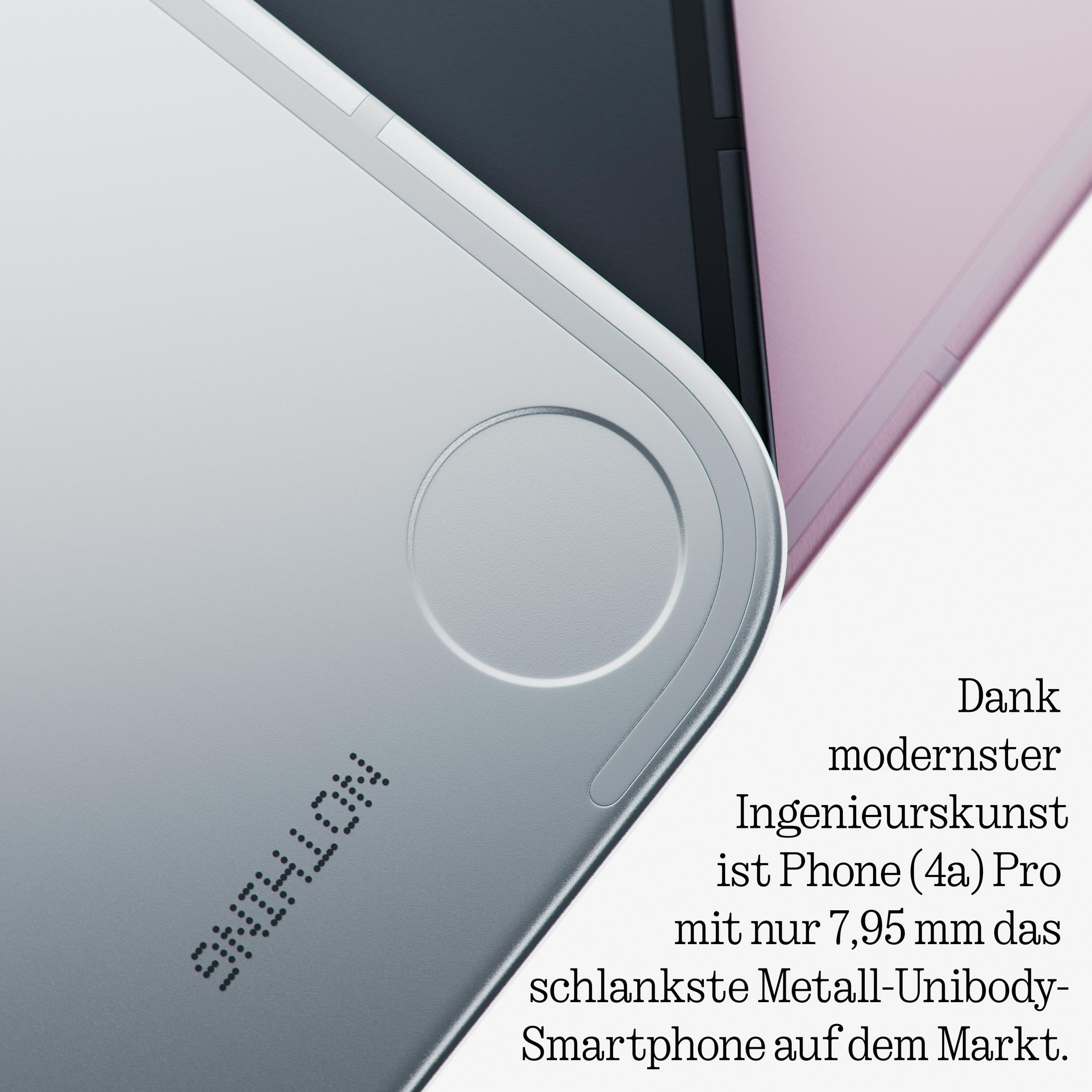 Szary smartfon z logo "Nothing", obok różowy telefon.