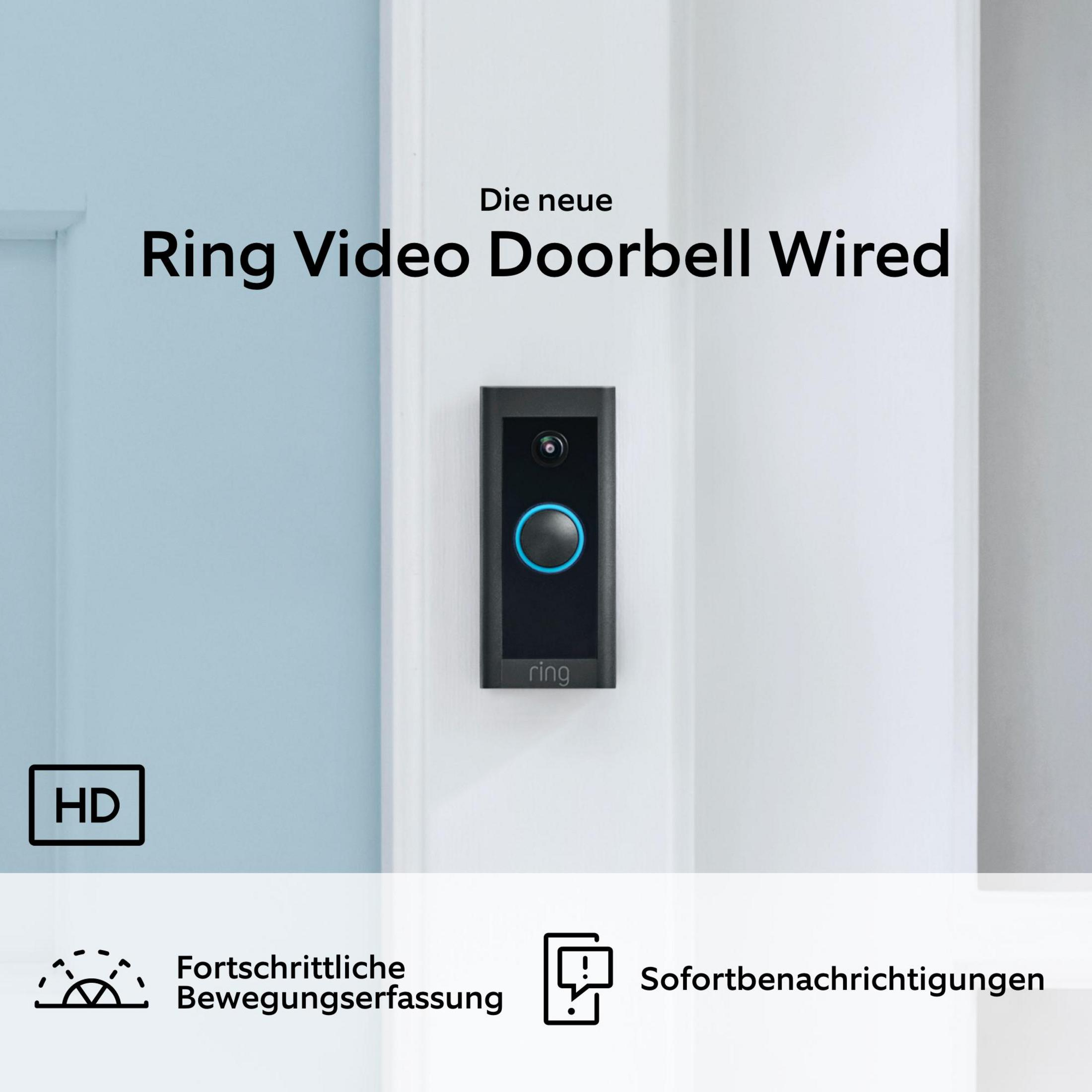 Ring Video Doorbell Wired mit HD, Bewegungserfassung und Sofortbenachrichtigungen.