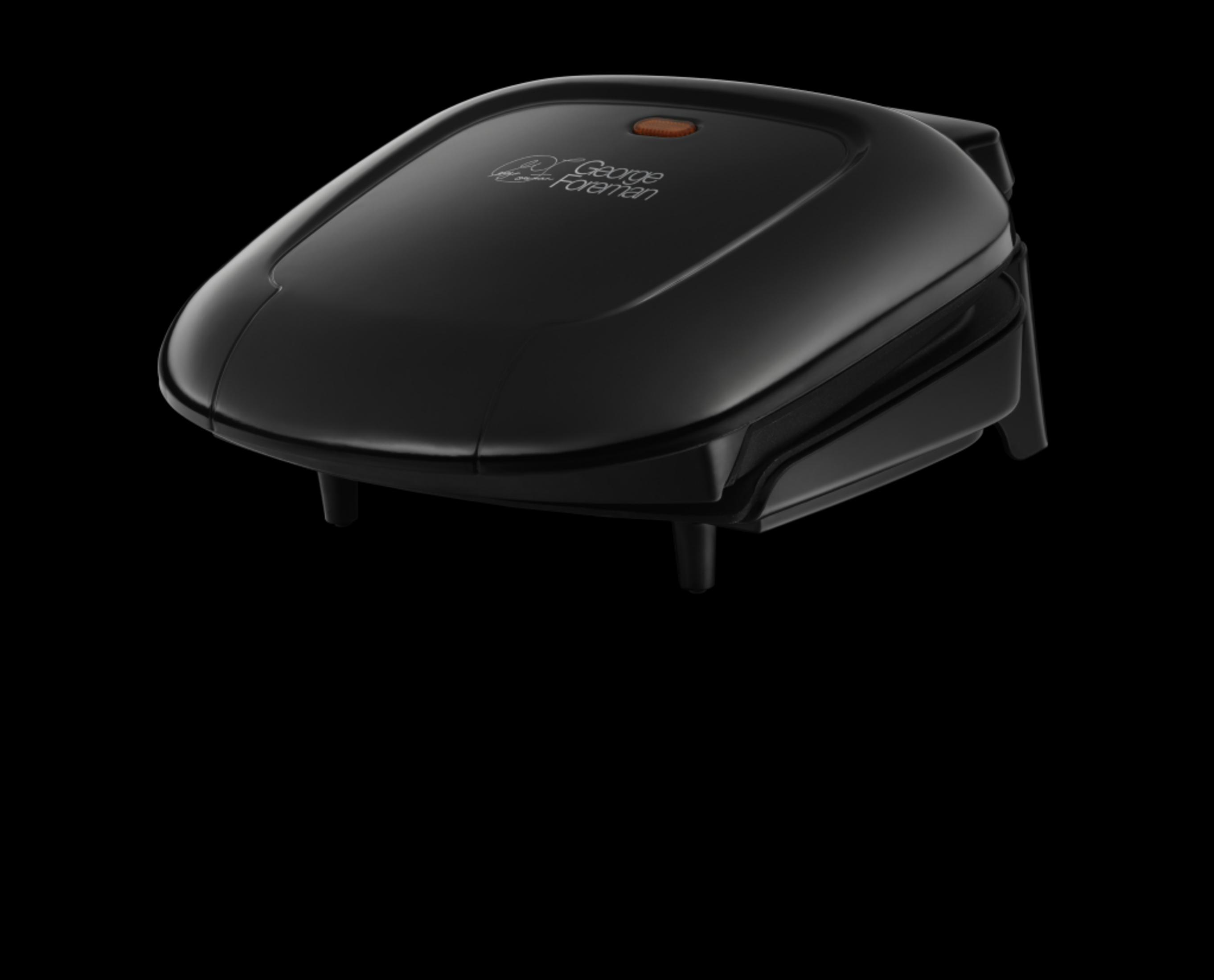 Turuncu ışıklı kapalı siyah George Foreman ızgara.