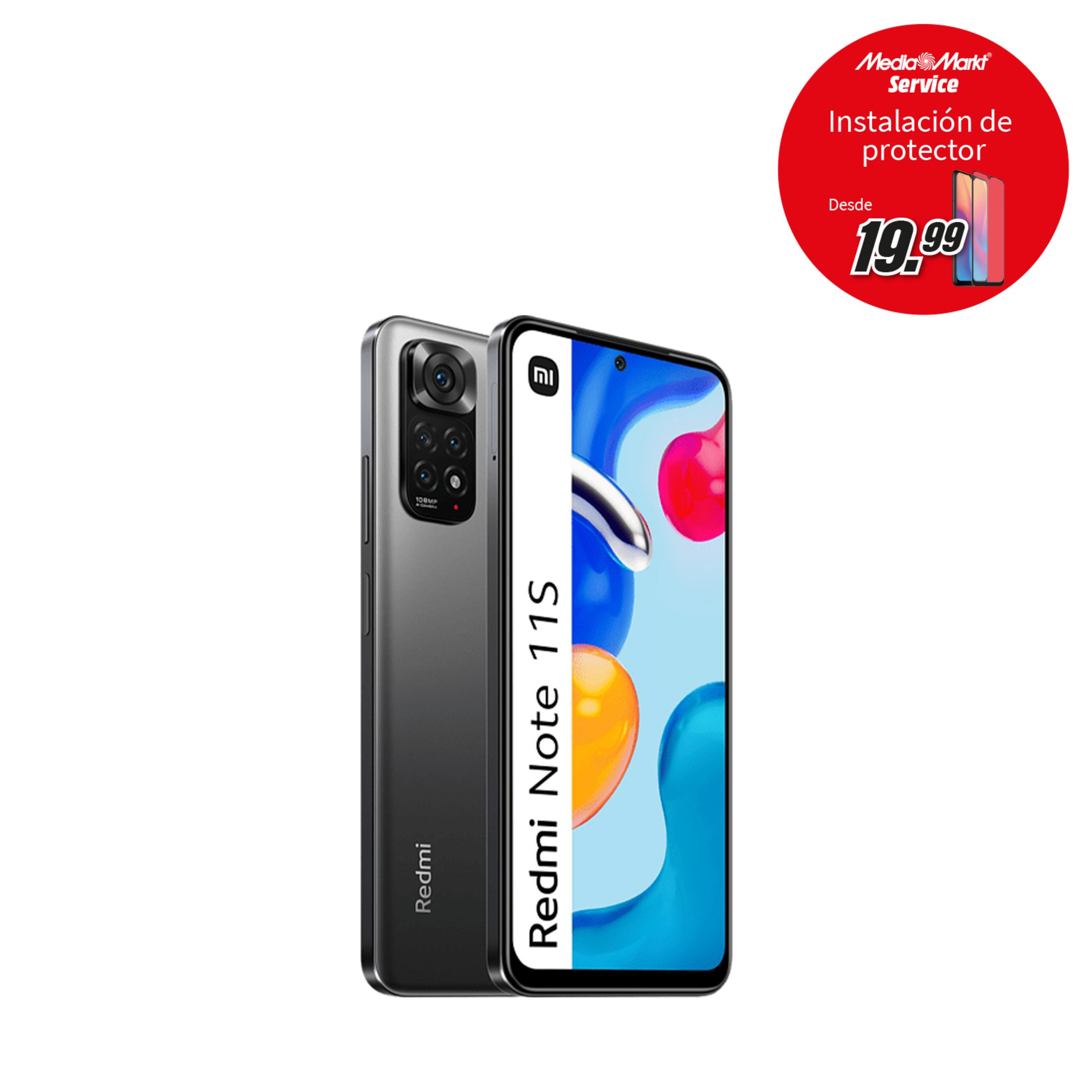 Ein graues Redmi Note 11S Smartphone mit einer roten Preisanzeige.