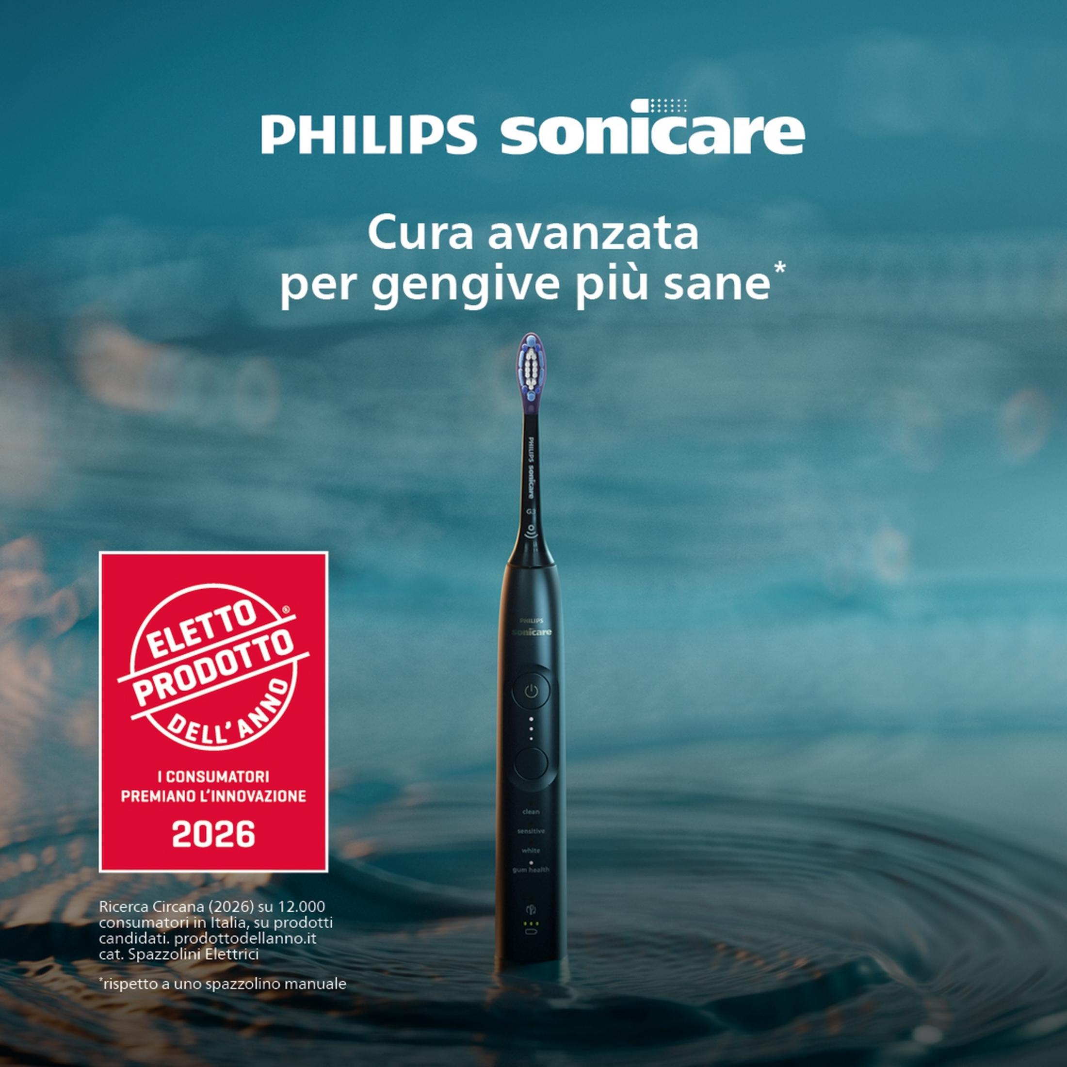Schwarze Philips Sonicare Zahnbürste im Wasser, mit Auszeichnung.