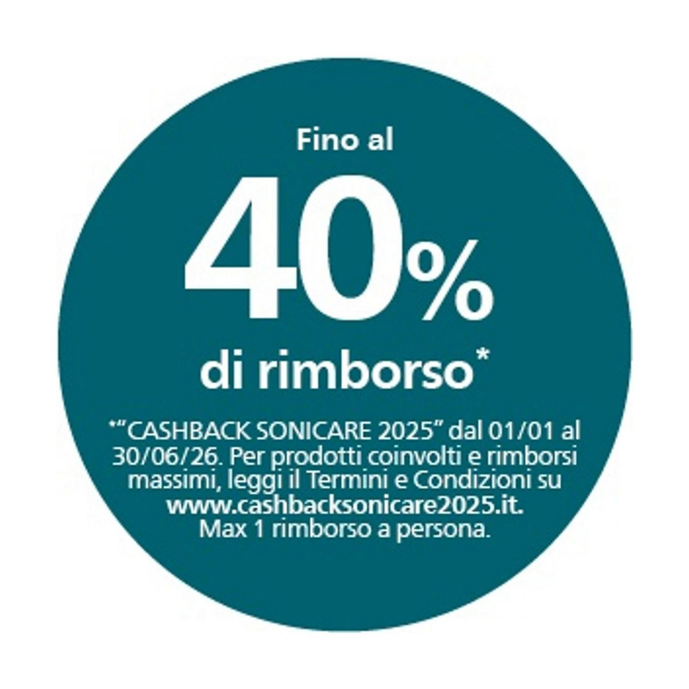 Bis zu 40% Cashback Sonicares 2025. Details auf der Website.