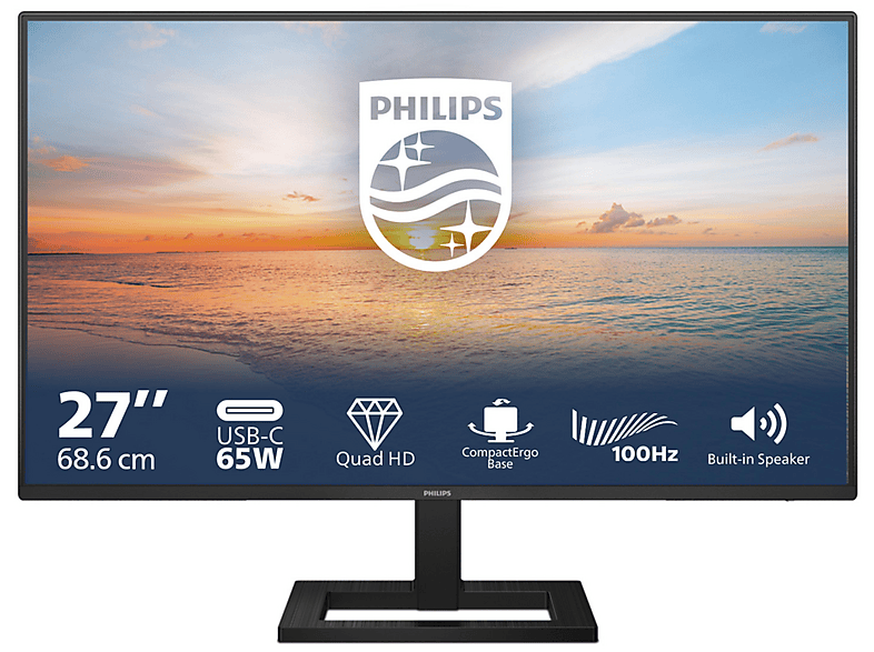 PHILIPS MM Type-C IPS 27E1N1600AE/00 27 inç QHD 4 ms 60 Hz Monitör Siyah