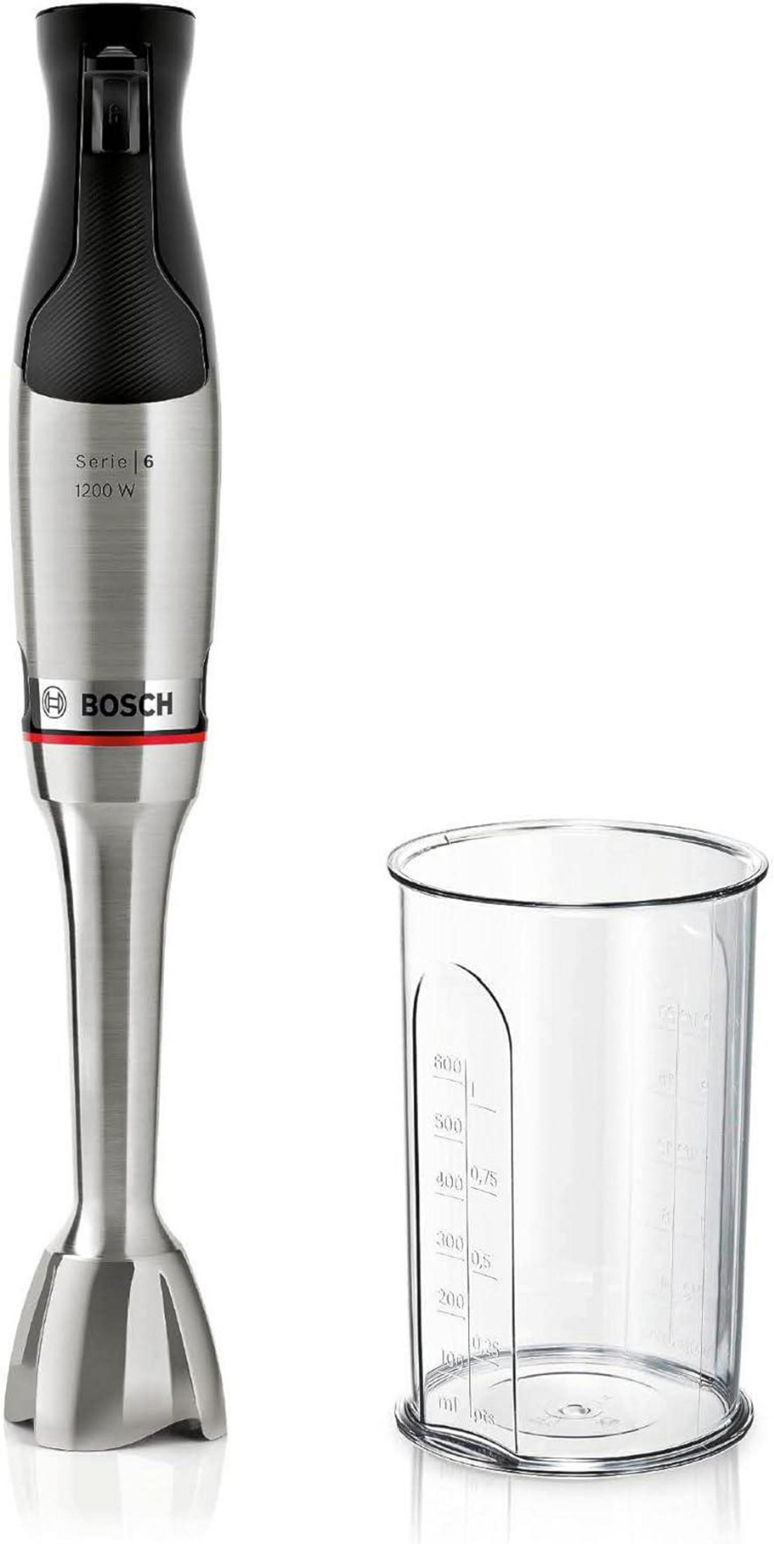 Batidora de mano - BOSCH MSM6M810, 1200 W, Totalmente variable velocidades, Inox