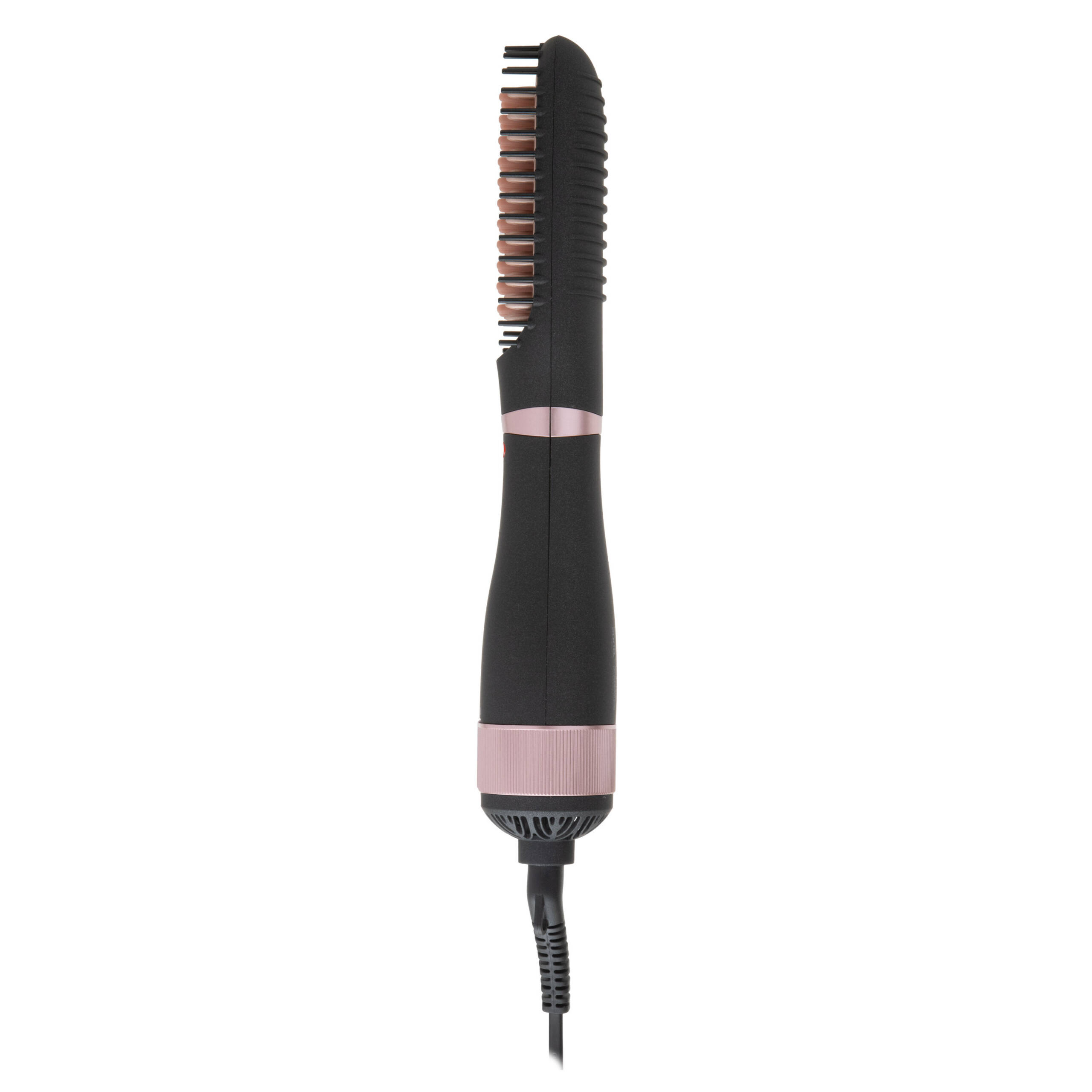 Peine alisador negro con detalles en oro rosa y cable.
