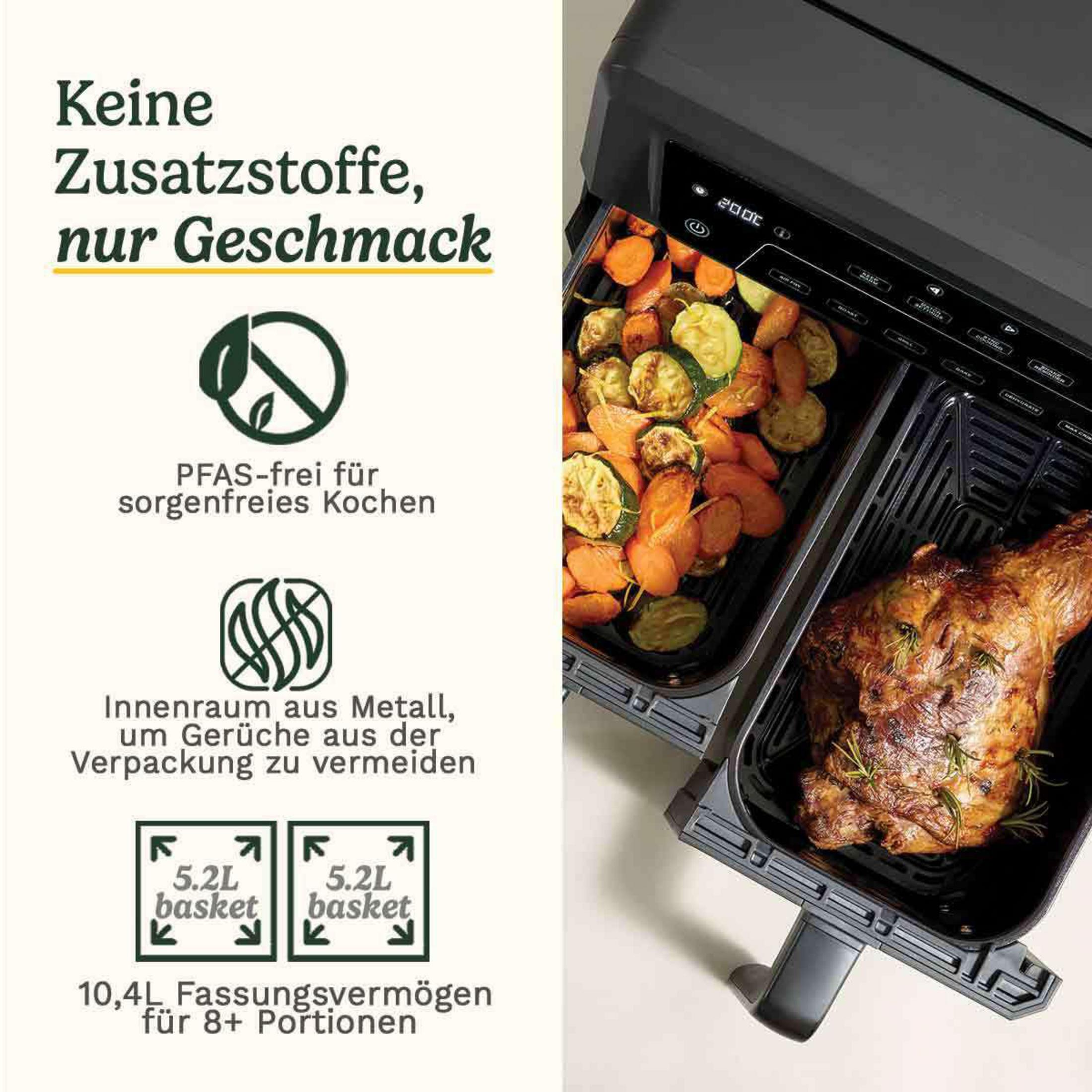 Freidora de aire - CUISINART AFD10XSSE, 2400 W, 10,4 l, Negro