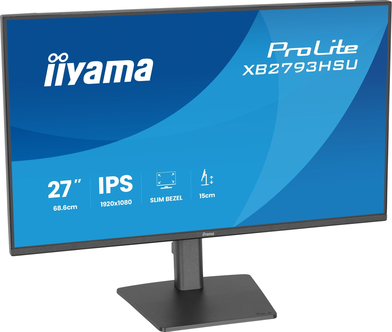 Ein 27-Zoll-IPS-Monitor mit schmalem Rahmen und einer Auflösung von 1920x1080.