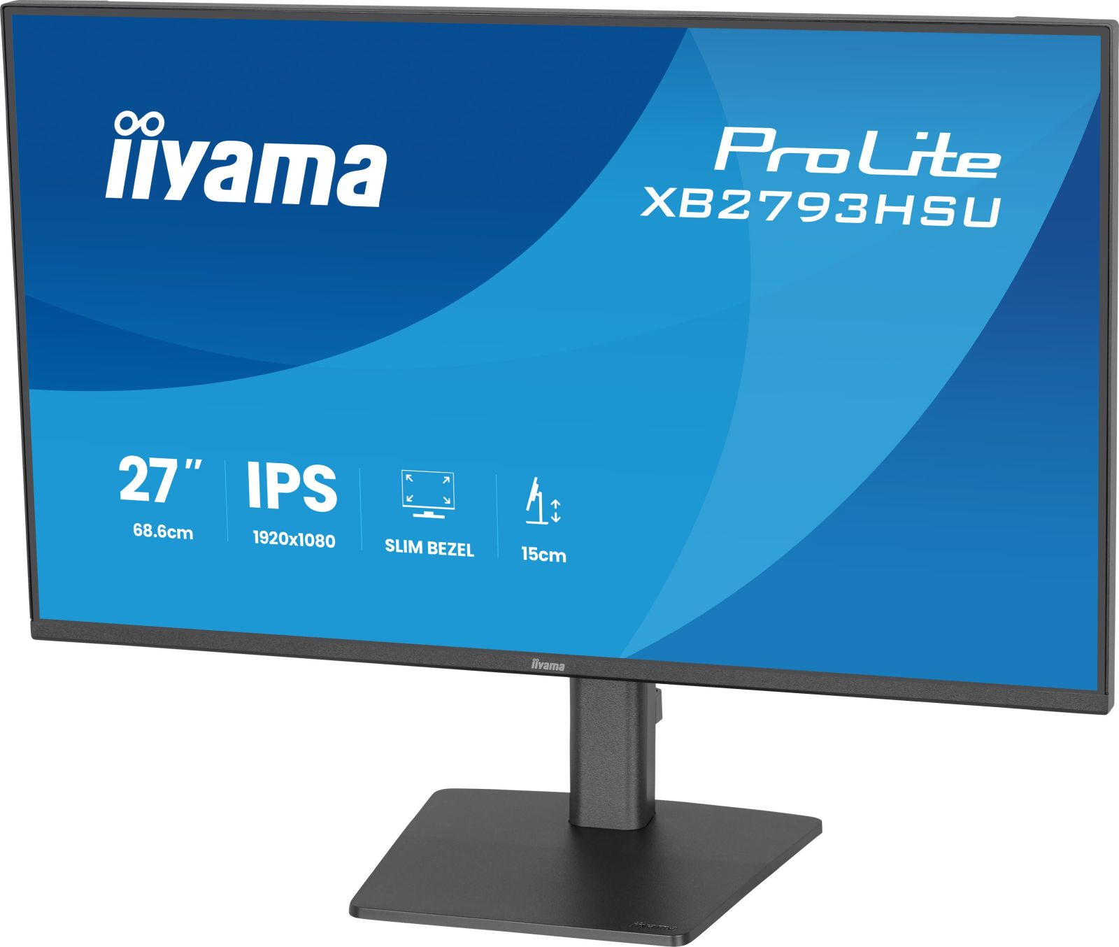 Ein 27-Zoll-IPS-Monitor mit schlankem Rahmen und 1920x1080 Auflösung.
