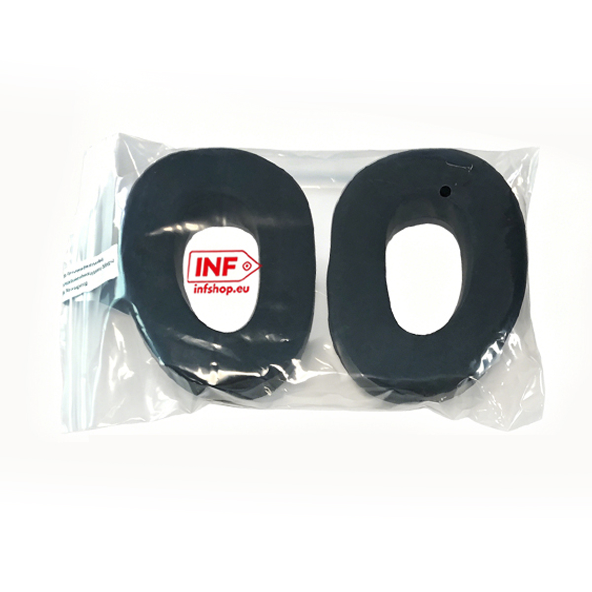 Zwei schwarze, ringförmige Gummidichtungen in einer Plastikverpackung.