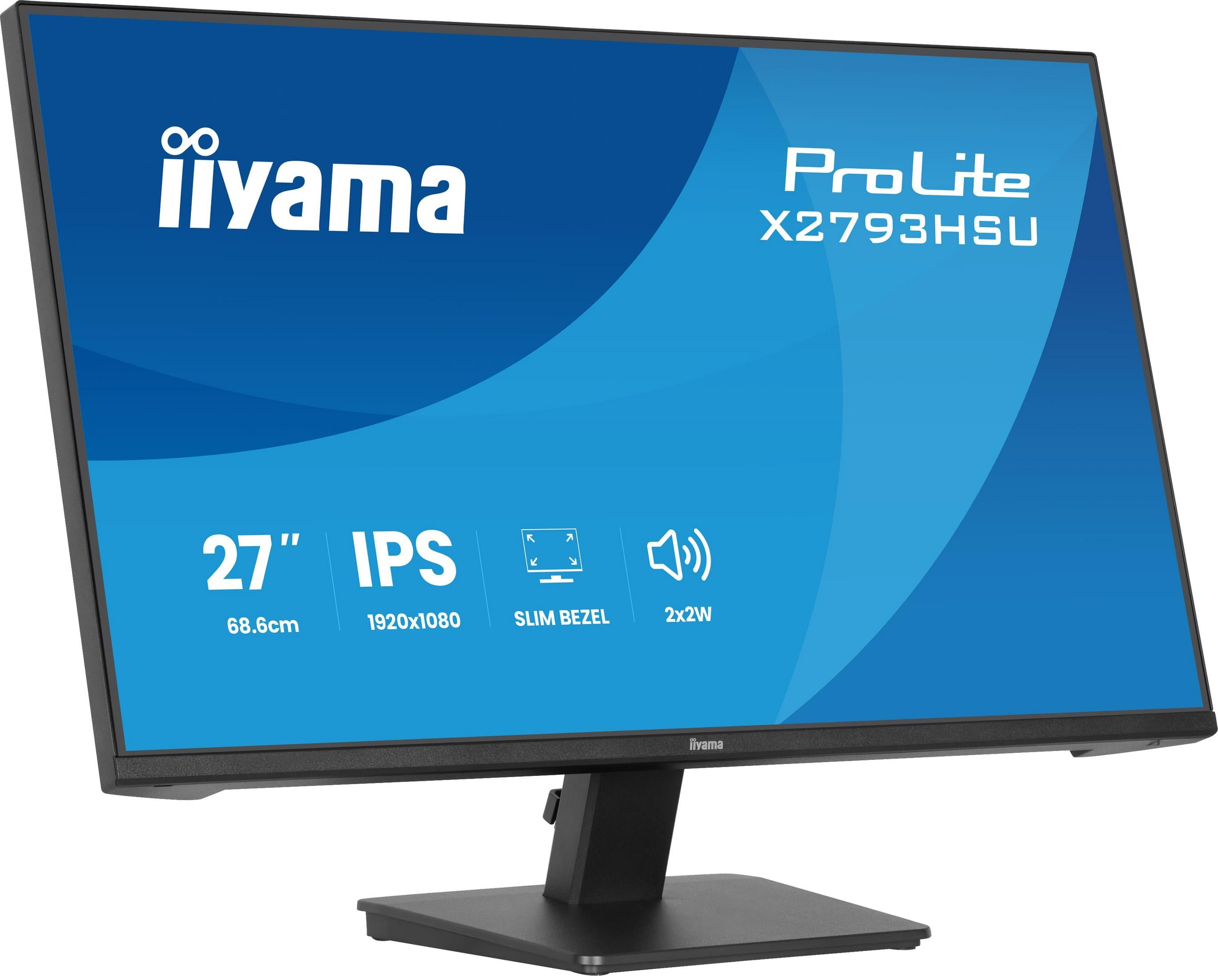 Monitor Iiyama ProLite X2793HSU: 27" IPS, 1920x1080, smukła ramka, głośniki 2x2W.