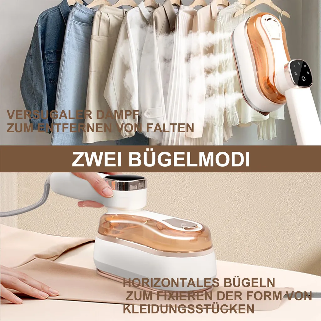 Dampfbügeleisen zum Entfernen von Falten und Fixieren von Kleidung.