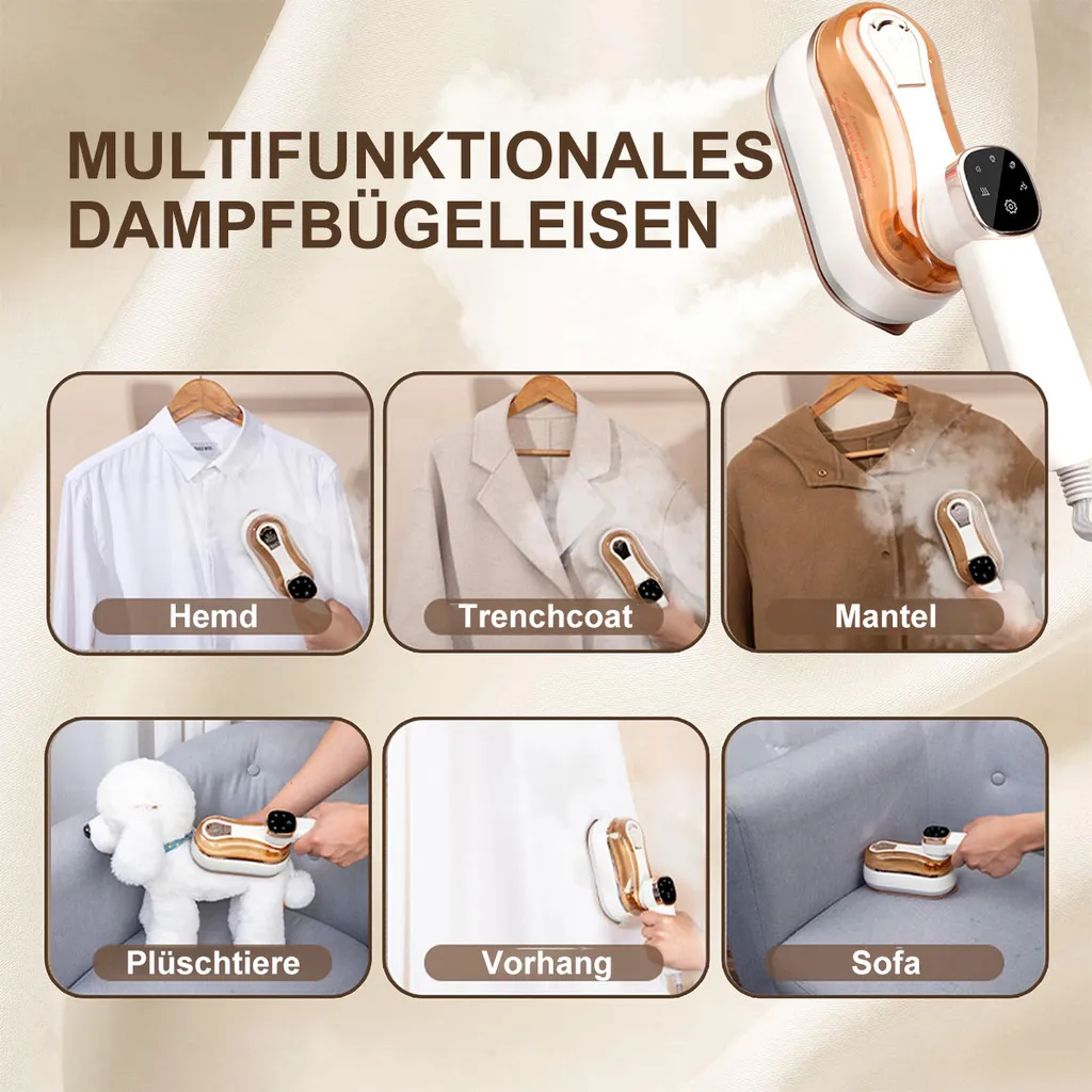 Dampfbügeleisen für Hemd, Trenchcoat, Mantel, Plüschtiere, Vorhang und Sofa.
