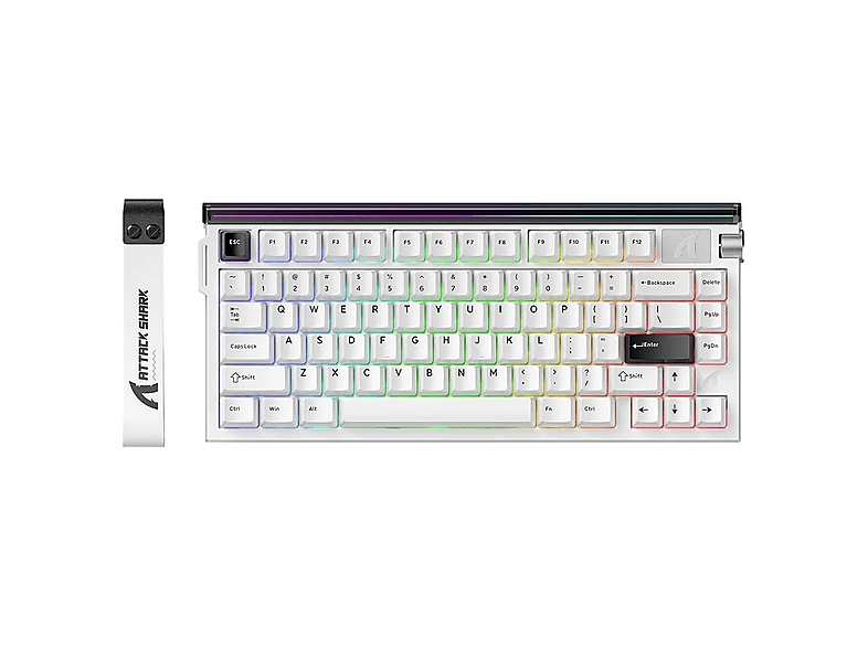 ATTACK SHARK Attack Shark R85 HE Hall Effect Rapid Trigger Mekanik Klavye [Manyetik Switch] Kablo Klavye Beyaz