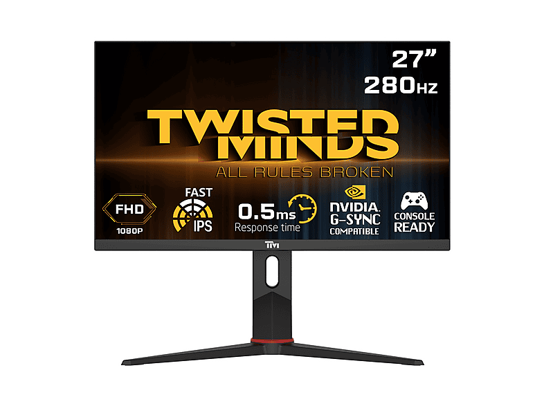 TWISTED MINDS TM27FHD280IPS FHD 280Hz HDMI DP HDR10 IPS Pivot RGB 27 inç Full-HD 0,5 ms 60 Hz Gaming Monitör Siyah